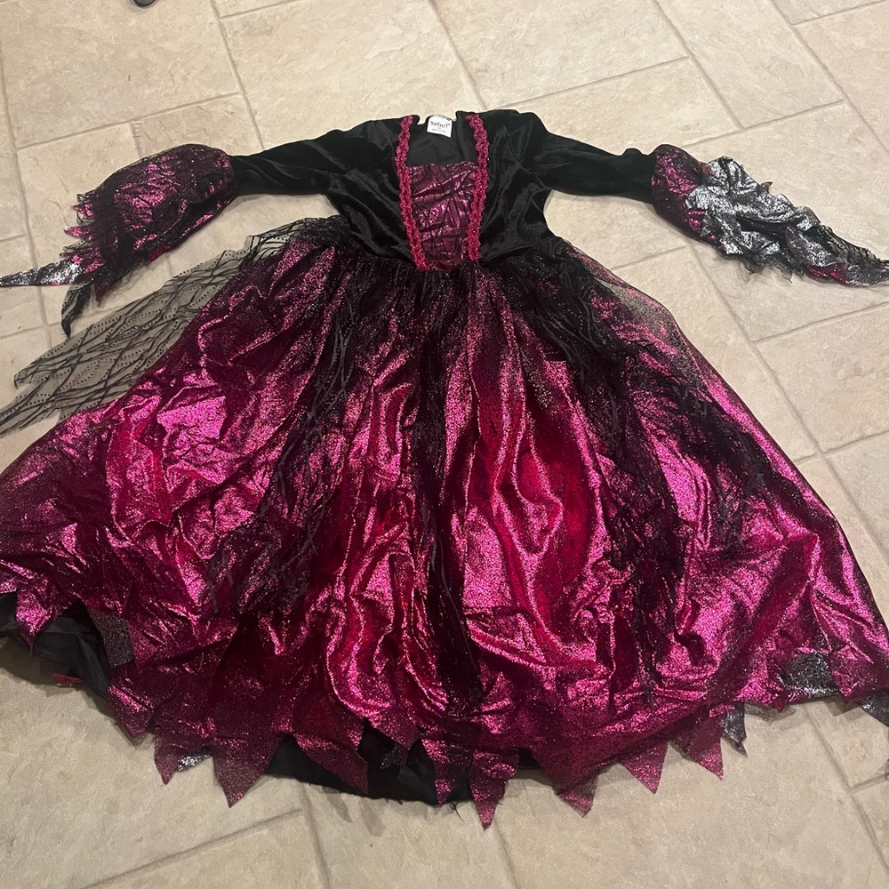 Shimmer Witch girls 3-4t costume. Beautiful shiny bright pink/ black dress&hat.
